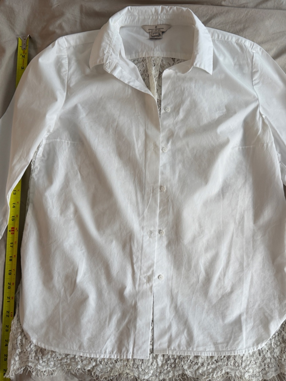 French Connection White Button-Front Dress Shirt